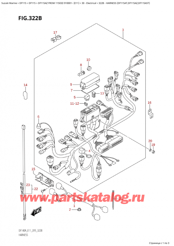 ,    , Suzuki Suzuki DF115A ZL / ZX FROM 11503Z-910001~  (E11 019)  2019 ,   (Df115At, Df115Az, Df115Ast) - Harness (Df115At,Df115Az,Df115Ast)