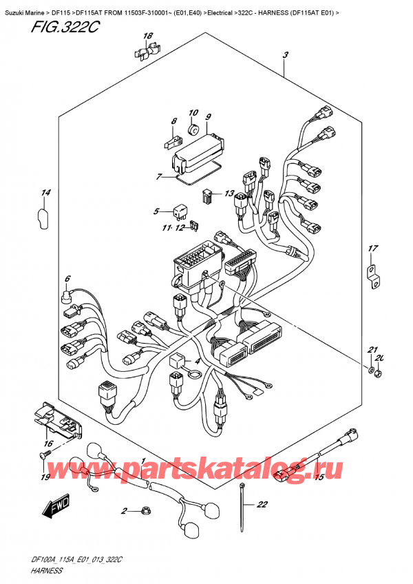 ,  , Suzuki DF115A TL / TX FROM 11503F-310001~ (E01), Harness  (Df115At  E01)