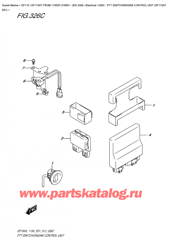  ,  , Suzuki DF115A TL / TX FROM 11503F-310001~ (E01), Ptt Switch/engine  Control  Unit  (Df115At  E01)