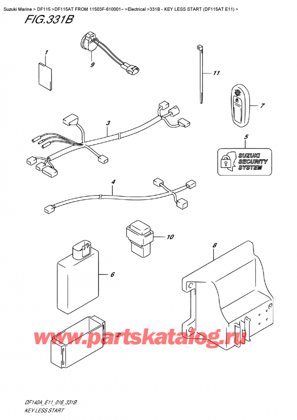  ,   , Suzuki DF115AT L/X FROM 11503F-610001~ (E11), Key  Less  Start (Df115At  E11) /  Less Start (Df115At E11)