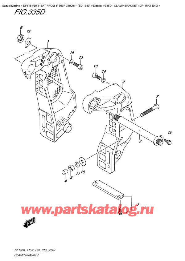  ,   , SUZUKI DF115A TL / TX FROM 11503F-310001~ (E01), Clamp Bracket  (Df115At  E40)