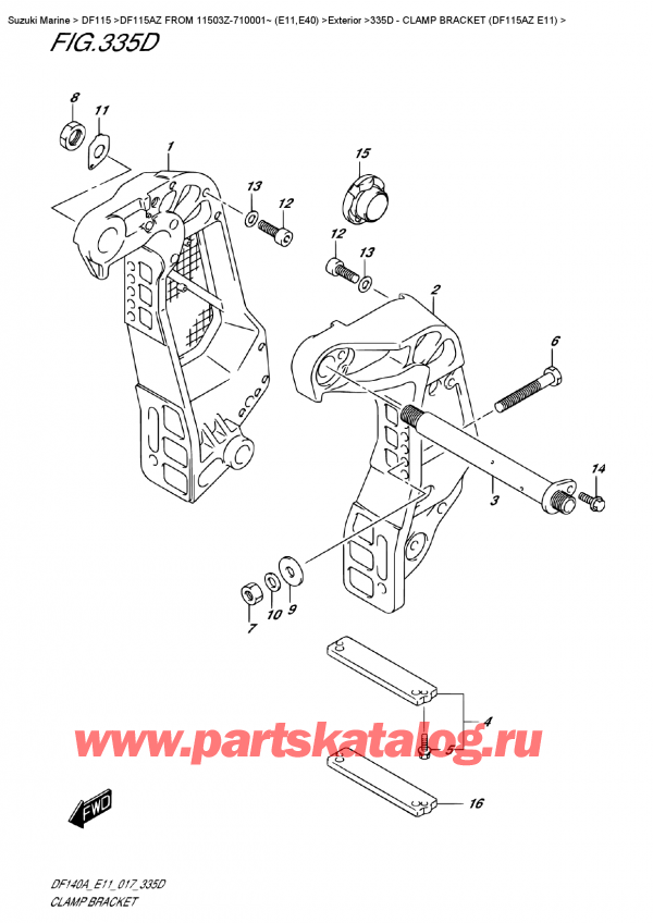 ������������ ��������, �� ��������� ���������, Suzuki DF115A ZL / ZX FROM 11503Z-710001~ (E11), ��������� ������ (Df115Az E11)