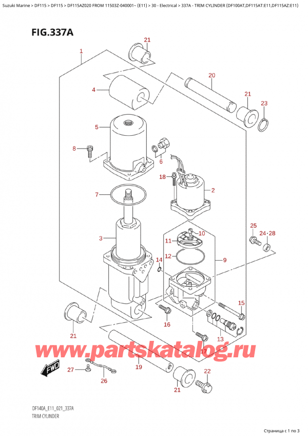  ,  , Suzuki Suzuki DF115A ZL / ZX FROM 11503Z-040001~  (E11 020), Trim Cylinder (Df100At,Df115At:e11,Df115Az:e11)