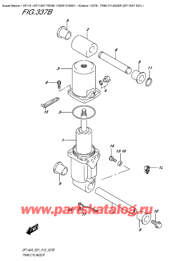   ,   , Suzuki DF115A TL FROM 11503F-510001~ (E01)  2015 , Trim  Cylinder (Df115At  E01)