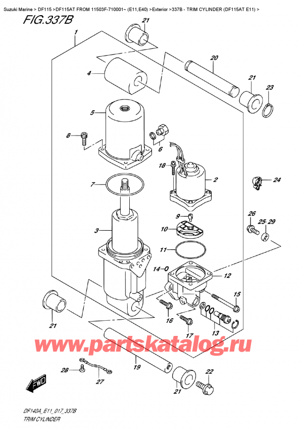 ,    , Suzuki DF115A TL / TX FROM 11503F-710001~ (E11), Trim Cylinder  (Df115At  E11)