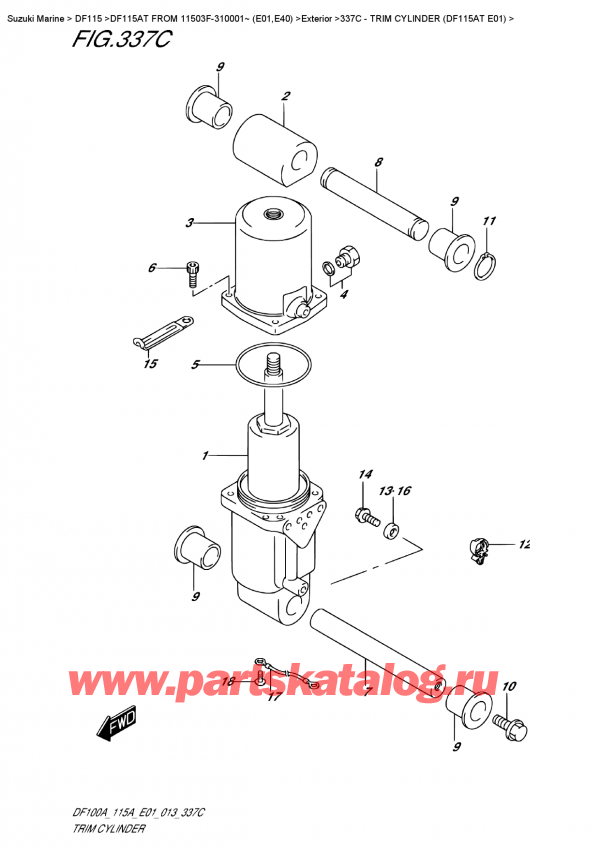 ,   , Suzuki DF115A TL / TX FROM 11503F-310001~ (E01), Trim Cylinder  (Df115At  E01) -   (Df115At E01)