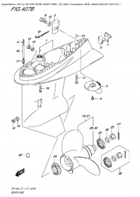 407B  - Gear Case (Df115At E11) (407B -    (Df115At E11))