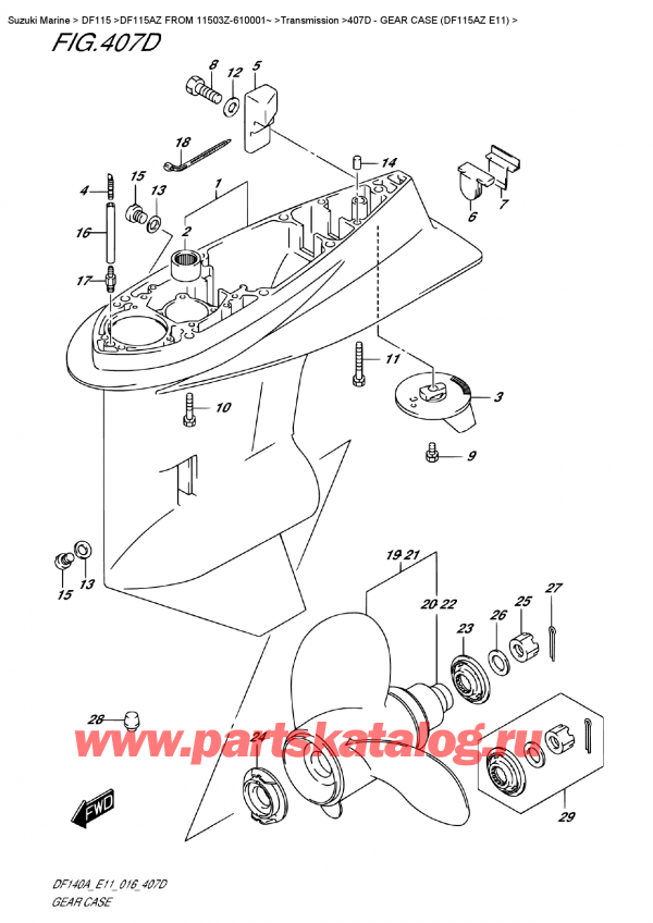 ,   , Suzuki DF115A ZL / ZX   FROM 11503Z-610001~ , Gear  Case (Df115Az E11)