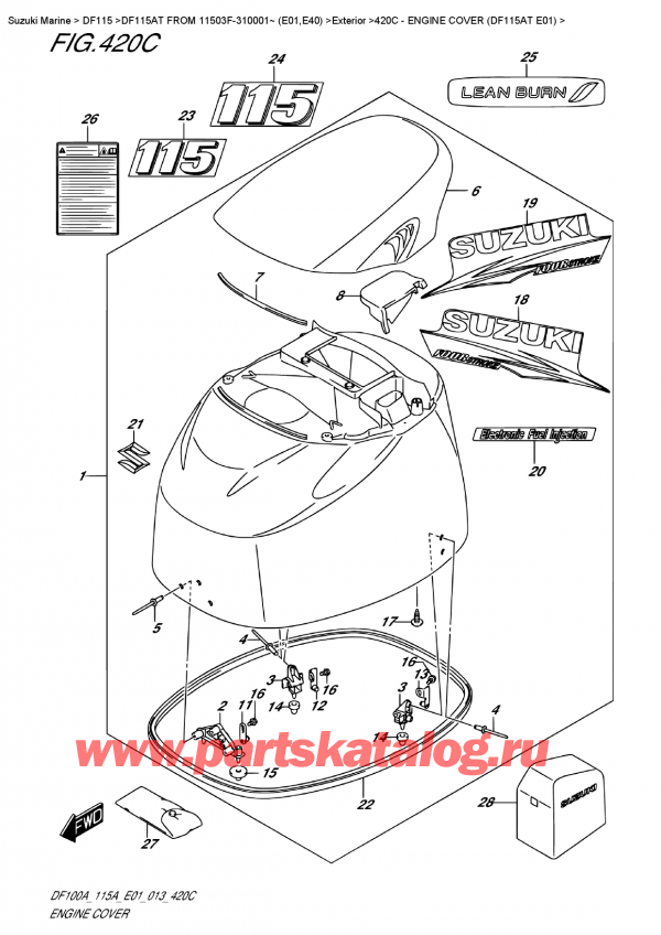   ,    , Suzuki DF115A TL / TX FROM 11503F-310001~ (E01), Engine Cover (Df115At E01)