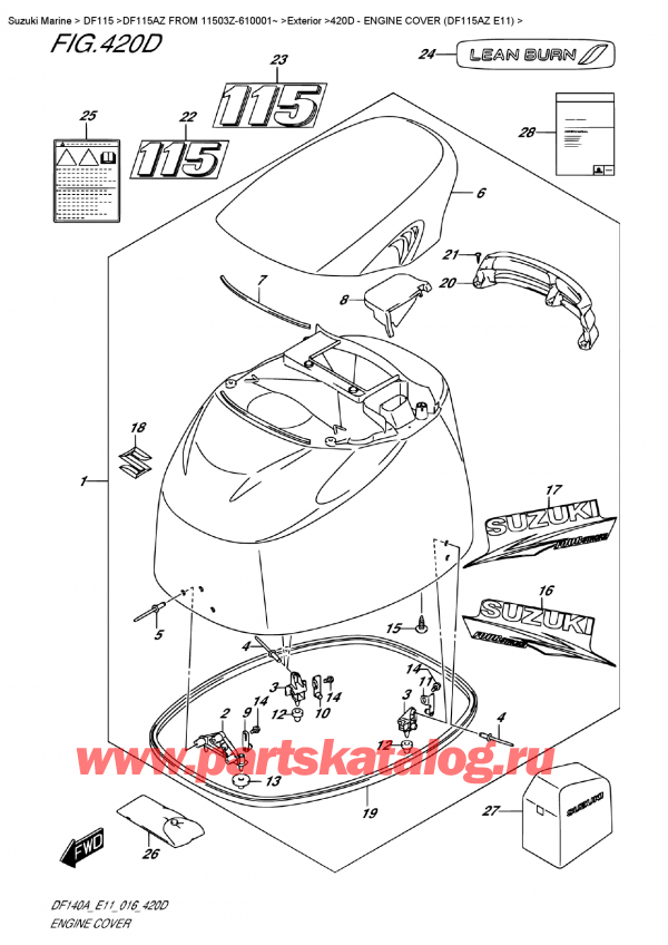  ,  , Suzuki DF115A ZL / ZX   FROM 11503Z-610001~ ,   () (Df115Az E11)