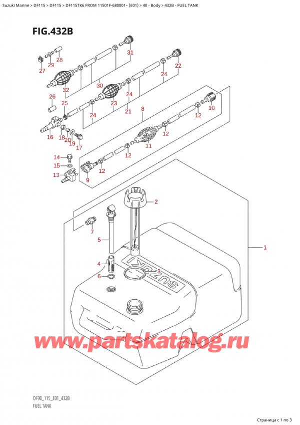 ��������, �� �������� �����, Suzuki Suzuki DF115TK6 L / X FROM 11501F-680001~ (E01) - 2006 ������ 2006 ����, ��������� ���