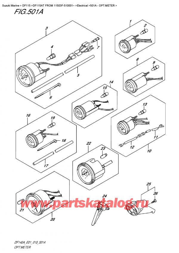  ,   , Suzuki DF115A TL FROM 11503F-510001~ (E01), Opt:meter - : 