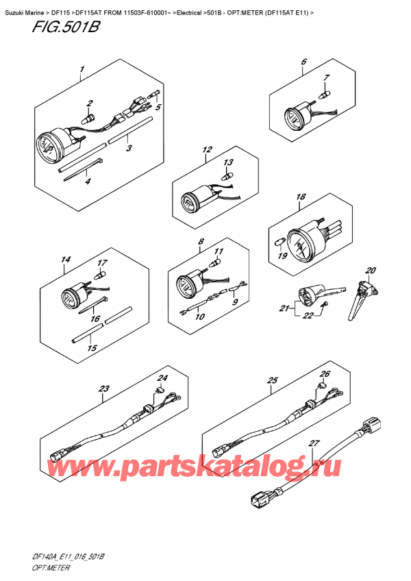  ,   , Suzuki DF115AT L/X FROM 11503F-610001~ (E11), Opt:meter  (Df115At E11) / :  (Df115At E11)