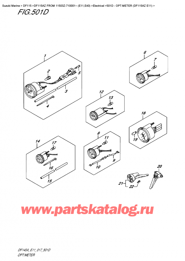 ,   , Suzuki DF115A ZL / ZX FROM 11503Z-710001~ (E11), Opt:meter (Df115Az  E11)