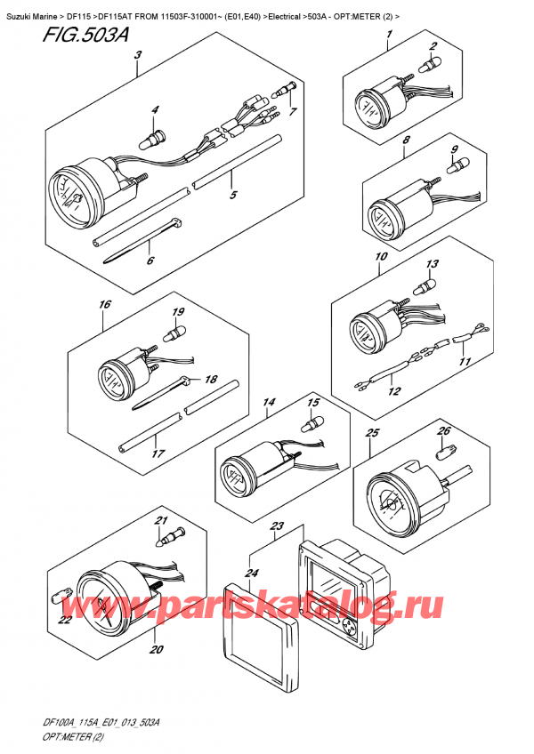   , , Suzuki DF115A TL / TX FROM 11503F-310001~ (E01), :  (2) / Opt:meter (2)