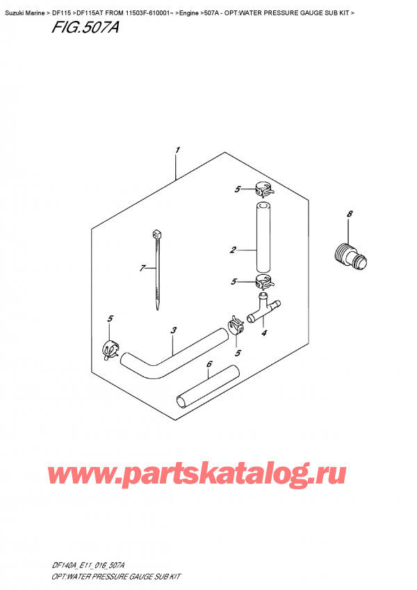   ,  , Suzuki DF115AT L/X FROM 11503F-610001~ (E11), Opt:water  Pressure    Gauge  Sub  Kit