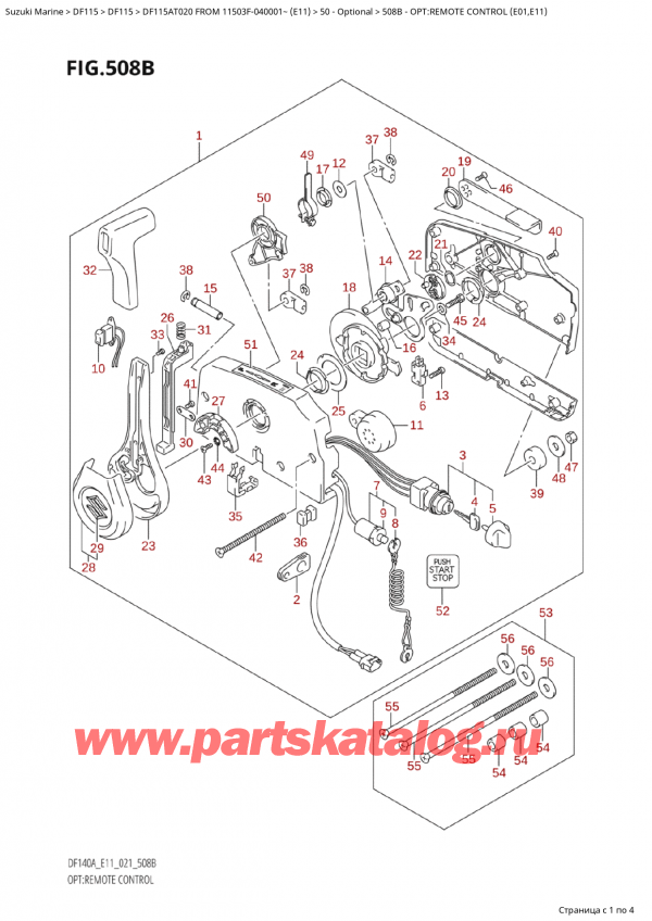  ,   , Suzuki Suzuki DF115A TL / TX FROM 11503F-040001~  (E11 020), :   (E01, E11) / Opt:remote Control (E01,E11)