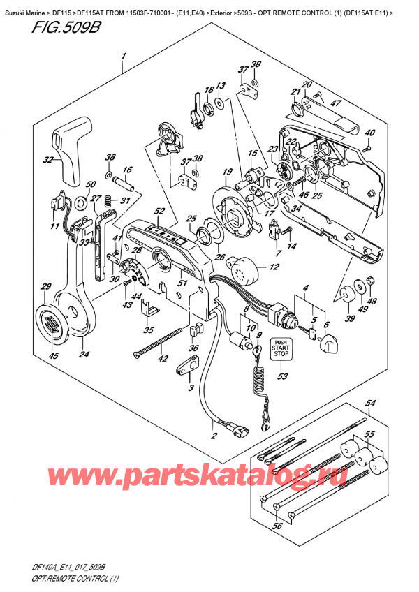  ,  , Suzuki DF115A TL / TX FROM 11503F-710001~ (E11)  2017 , Opt:remote  Control  (1)  (Df115At  E11)