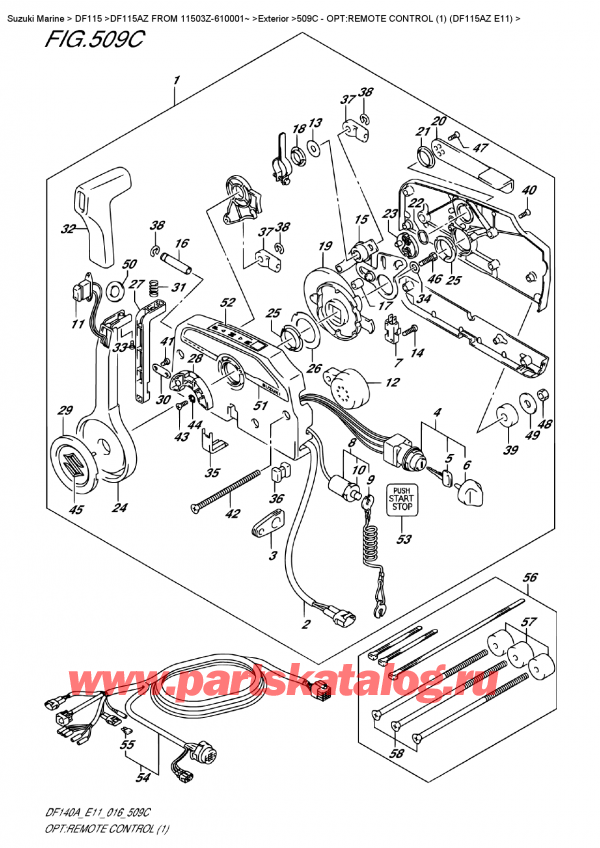  ,    , Suzuki DF115A ZL / ZX   FROM 11503Z-610001~   2016 , :   (1) (Df115Az E11) - Opt:remote  Control  (1)  (Df115Az  E11)