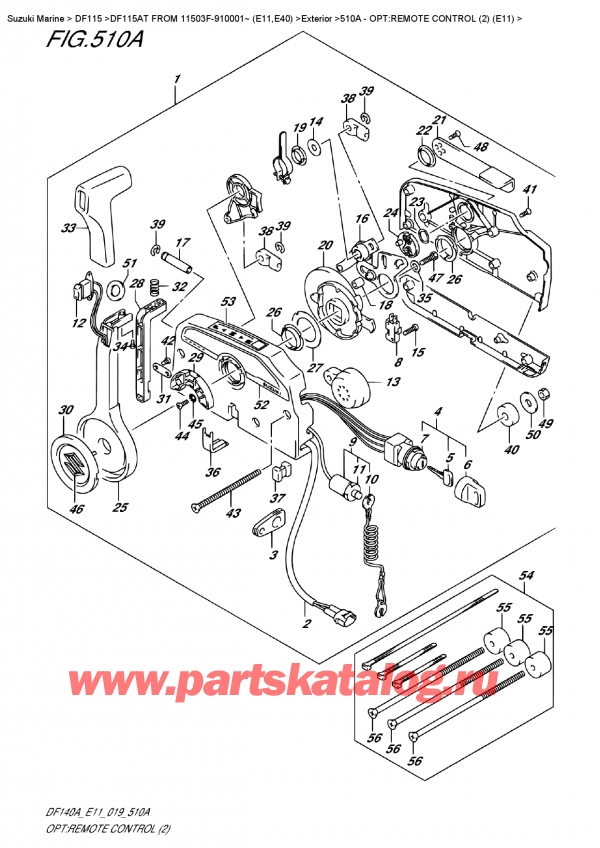 ,   , Suzuki DF115A TL / TX FROM 11503F-910001~ (E11)  2019 , Opt:remote  Control  (2)  (E11) - :   (2) (E11)