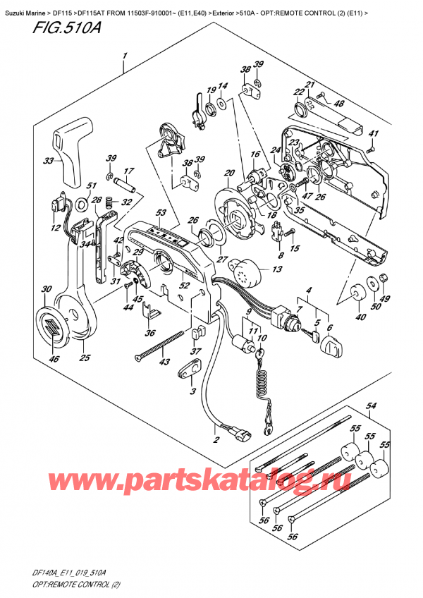  ,   , SUZUKI DF115A TL / TX FROM 11503F-910001~ (E11)  2019 , :   (2) (E11) - Opt:remote  Control  (2)  (E11)