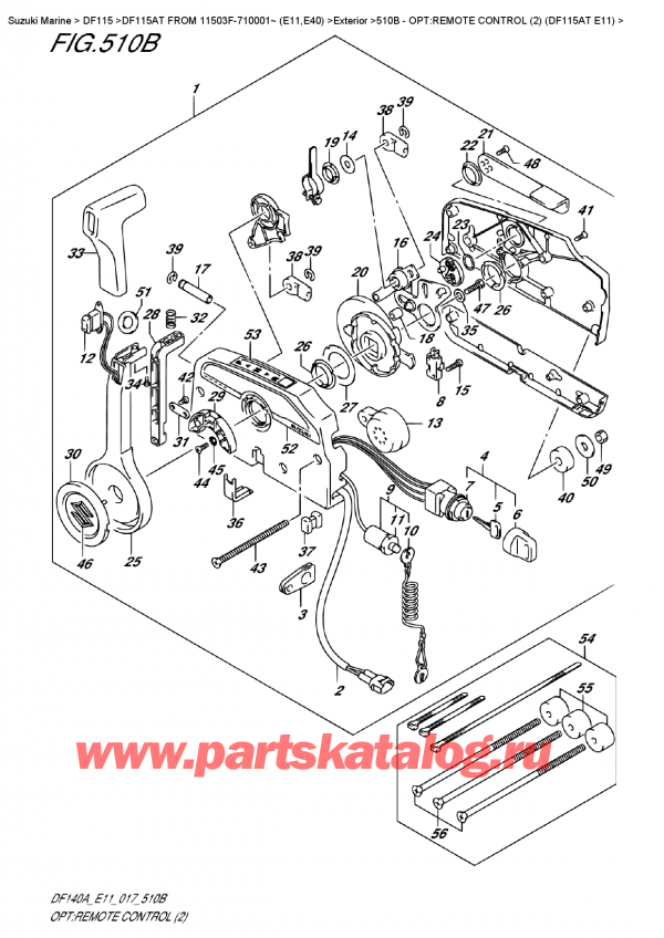   ,    , Suzuki DF115A TL / TX FROM 11503F-710001~ (E11), Opt:remote  Control  (2)  (Df115At  E11) - :   (2) (Df115At E11)