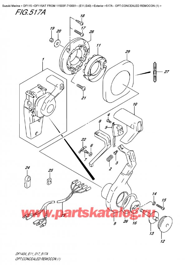  ,    , Suzuki DF115A TL / TX FROM 11503F-710001~ (E11), Opt:concealed  Remocon  (1) / :  ,   (1)