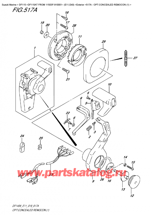   ,   , Suzuki DF115A TL / TX FROM 11503F-910001~ (E11), :  ,   (1) / Opt:concealed  Remocon  (1)