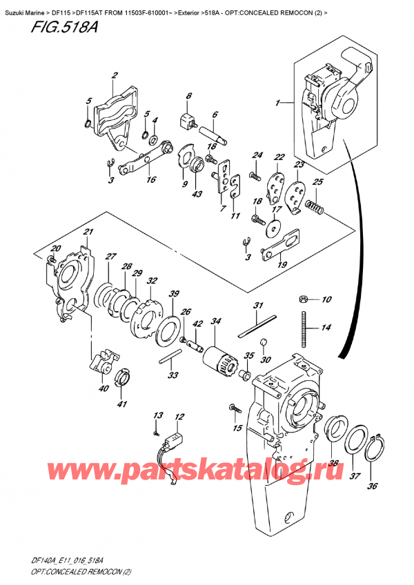  ,  , Suzuki DF115AT L/X FROM 11503F-610001~ (E11)  2016 , :  ,   (2)