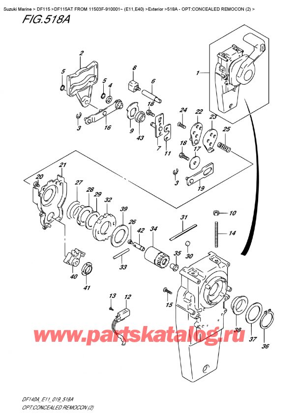  , , Suzuki DF115A TL / TX FROM 11503F-910001~ (E11)  2019 , Opt:concealed  Remocon  (2) / :  ,   (2)