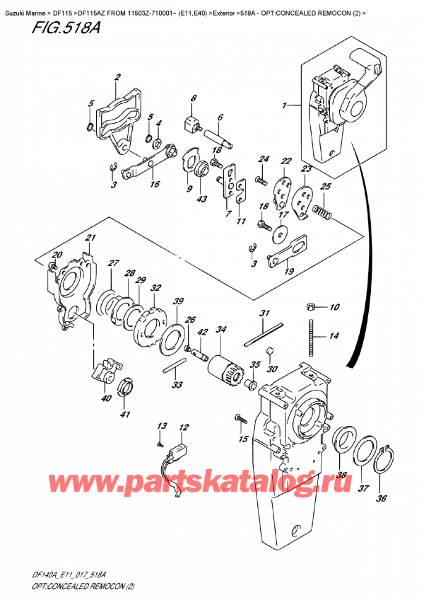  , ,  DF115A ZL / ZX FROM 11503Z-710001~ (E11), Opt:concealed  Remocon  (2) - :  ,   (2)