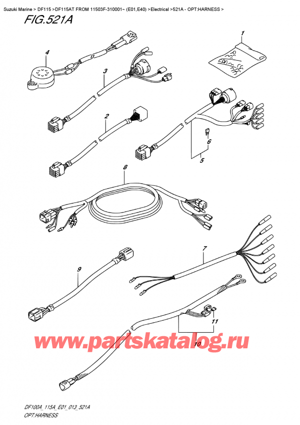 ,   , Suzuki DF115A TL / TX FROM 11503F-310001~ (E01), Opt:harness