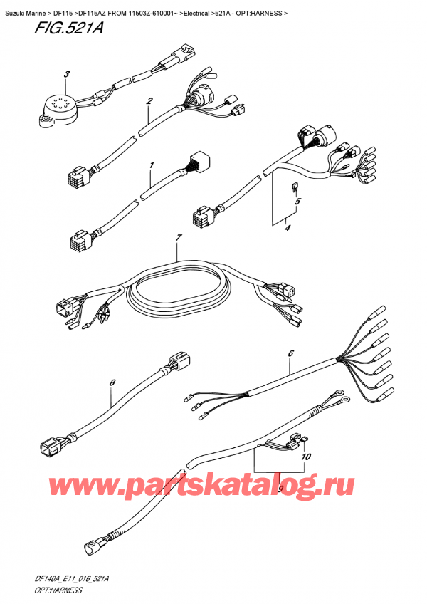 ,   , SUZUKI DF115A ZL / ZX   FROM 11503Z-610001~   2016 , :   / Opt:harness