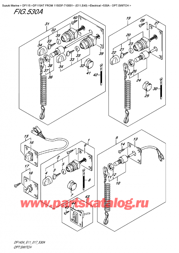 ��������� ��������, �� ��������� ���������, Suzuki DF115A TL / TX FROM 11503F-710001~ (E11), �����: �������������