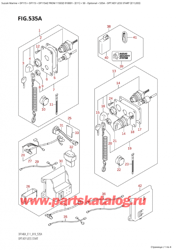  ,   , Suzuki Suzuki DF115A ZL / ZX FROM 11503Z-910001~  (E11 019), Opt:key Less Start (E11,E03)