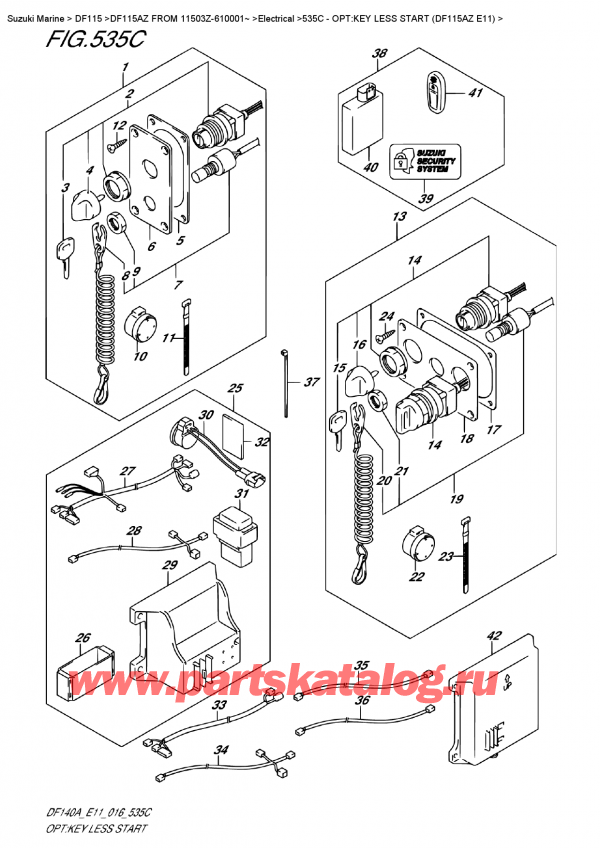 ,   , SUZUKI DF115A ZL / ZX   FROM 11503Z-610001~   2016 , Opt:key  Less Start  (Df115Az  E11)