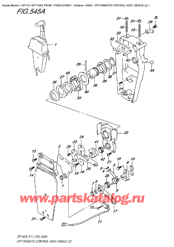 ,   , SUZUKI DF115A ZL / ZX   FROM 11503Z-610001~ , Opt:remote  Control  Assy  Single  (2)