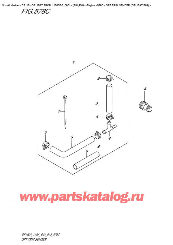  ,   ,  DF115A TL / TX FROM 11503F-310001~ (E01), Opt:trim Sender  (Df115At  E01) / :   (Df115At E01)