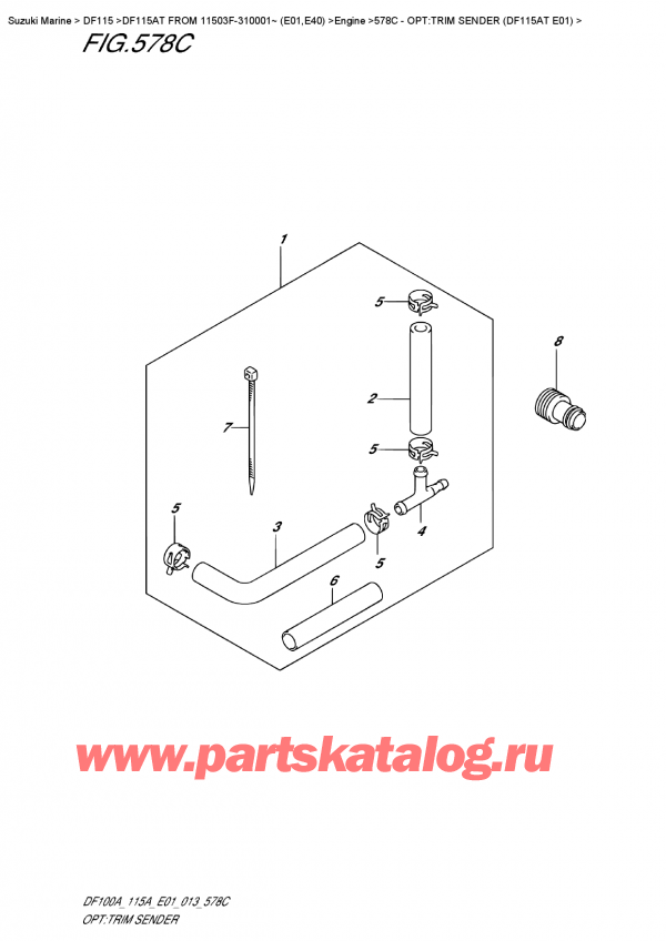 ,    , Suzuki DF115A TL / TX FROM 11503F-310001~ (E01), Opt:trim Sender  (Df115At  E01)