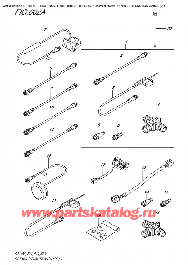   ,    , Suzuki DF115A TL / TX FROM 11503F-910001~ (E11)  2019 , Opt:multi  Function  Gauge  (2)
