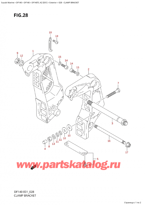  ,   , Suzuki  Suzuki DF140T L / X K2 (E01 2020), Clamp Bracket -  