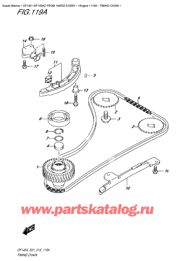   ,   , Suzuki DF140A ZL / ZX FROM 14003Z-510001~ ,   - Timing  Chain