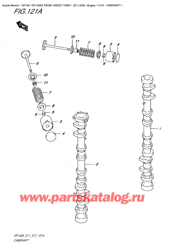 ,   , Suzuki DF140A ZL / ZX FROM 14003Z-710001~ (E11)  2017 ,   / Camshaft