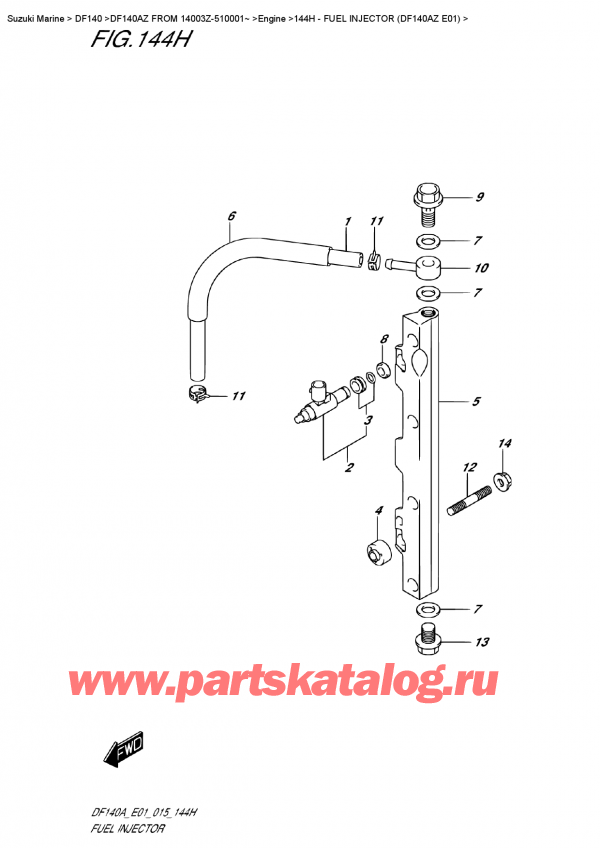   ,  , SUZUKI DF140A ZL / ZX FROM 14003Z-510001~ , Fuel  Injector (Df140Az  E01) /   (Df140Az E01)