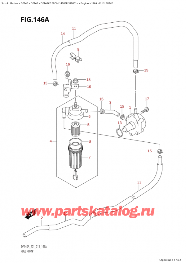   ,   , Suzuki  DF140AT L/X FROM 14003F-310001~  2013 , Fuel Pump -  