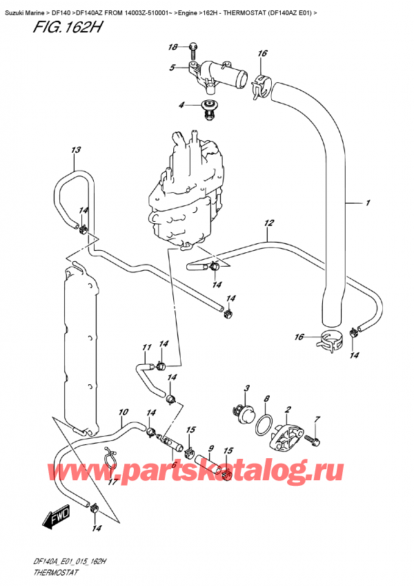  ,   , Suzuki DF140A ZL / ZX FROM 14003Z-510001~ ,  (Df140Az E01) / Thermostat  (Df140Az E01)