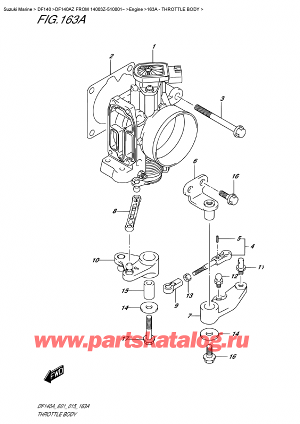 ,   , Suzuki DF140A ZL / ZX FROM 14003Z-510001~   2015 , Throttle  Body