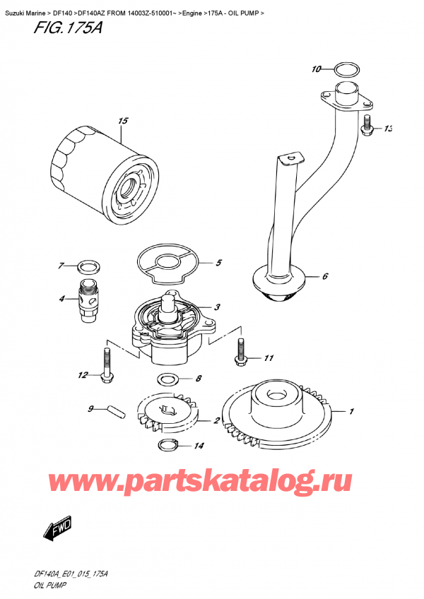  ,   , Suzuki DF140A ZL / ZX FROM 14003Z-510001~ , Oil  Pump /  