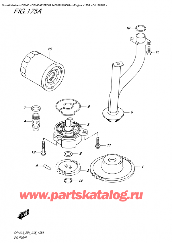  ,   , Suzuki DF140A ZL / ZX FROM 14003Z-510001~   2015 , Oil  Pump