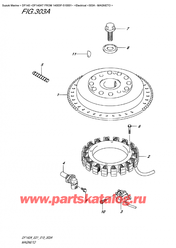  ,   , SUZUKI Suzuki DF140A TL / TX FROM 14003F-510001~   2015 , Magneto